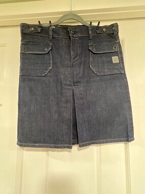 G-Star RAW Type 3301 Dark Wash Cargo Utility Denim Skirt | Size 30